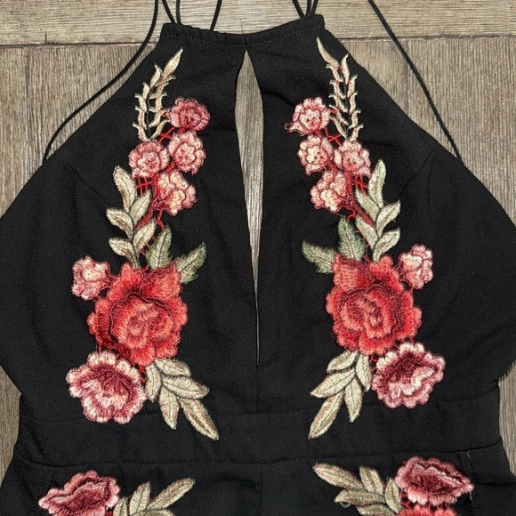 Luxxel Floral Embroidered Black Jumpsuit - Picture 5 of 10